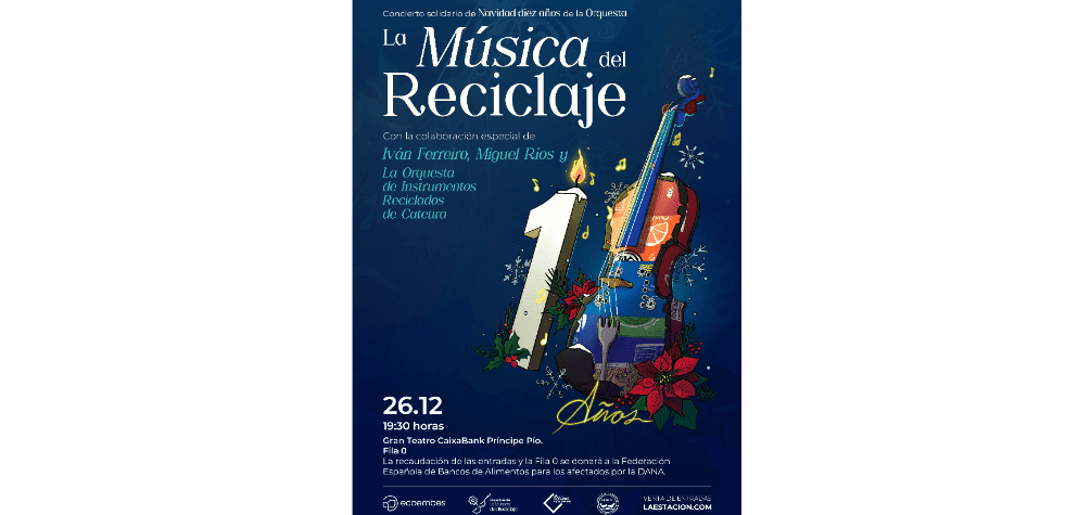 Cartel de Navidad de La orquesta “La Música del Reciclaje”